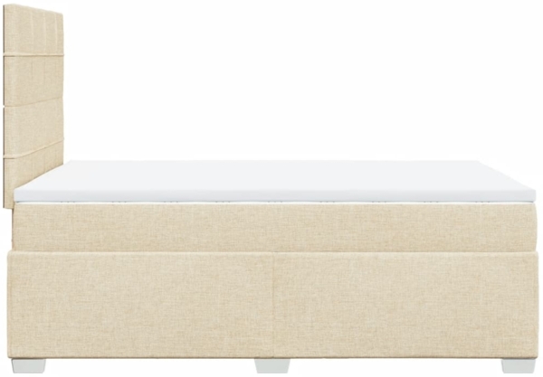 vidaXL Boxspringbett mit Matratze Creme 120x200 cm Stoff 3290460 Bild 8