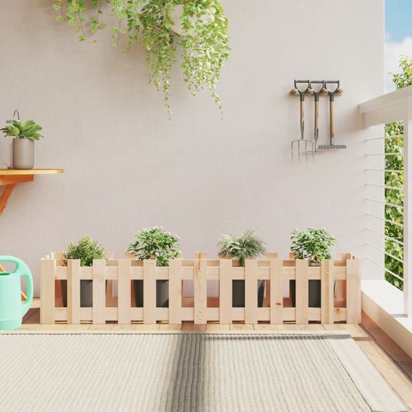 vidaXL Hochbeet Lattenzaun-Design 150x30x30 cm Massivholz Kiefer 832487