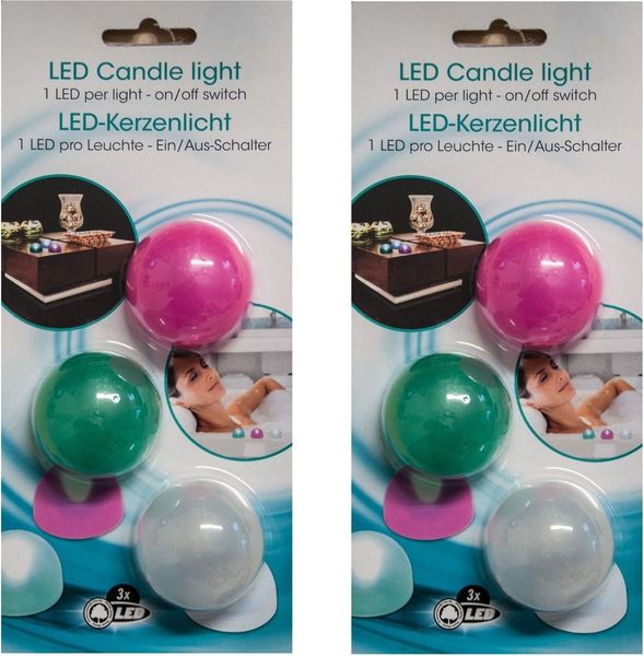 2 x 3 LED-Kerzenlicht Nachtlicht Dekolicht Leuchte Lampe Tischlampe Beleuchtung