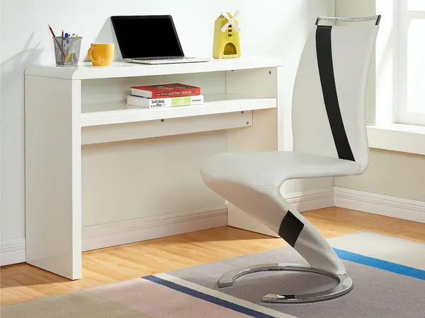 Vente-unique - TWIZY Stuhl Kunstleder Weiß - B 49 cm x H 100 cm x L 61 cm