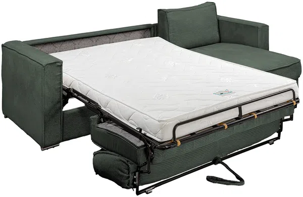 Vente-unique - LORETO Sofa SamtStoff Grün - B 223 cm152 cm x H 90 cm x L 298 cm Bild 3