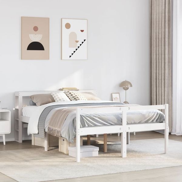 vidaXL Seniorenbett mit Kopfteil ohne Matratze Weiß 140x200 cm 3305866