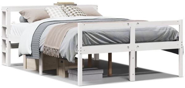 vidaXL Seniorenbett mit Kopfteil ohne Matratze Weiß 140x200 cm 3305866 Bild 2