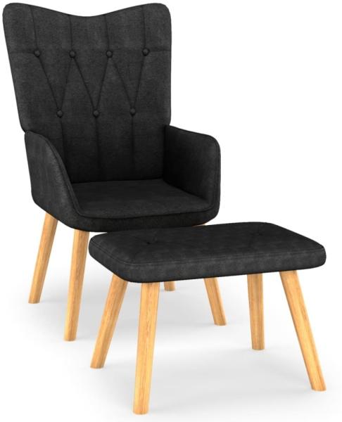 vidaXL Relaxsessel mit Hocker Schwarz Stoff [327540]