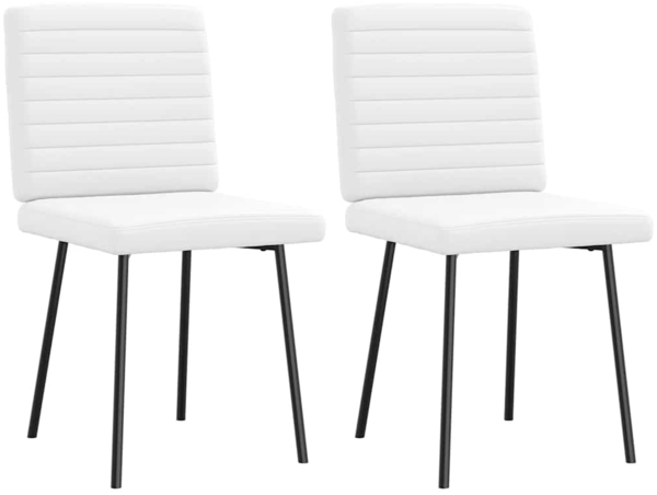 vidaXL Esszimmerstühle 2 Stk. Weiß Kunstleder 4101172