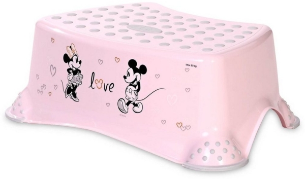 Lorelli Badhocker Comic Gummi-Noppen rutschfeste Basis einstufiger Tritthocker rosa