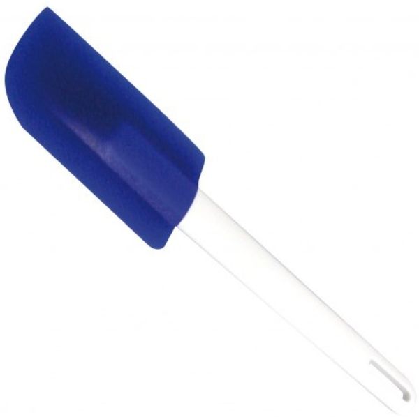Teigschaber aus Silikon 18 cm - Hitzebeständig bis zu 280°C, Blau-Weiß