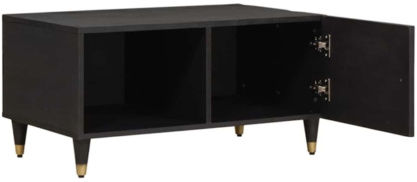 vidaXL Couchtisch Schwarz 80 x 50 x 40 cm Massivholz Mango 4018812