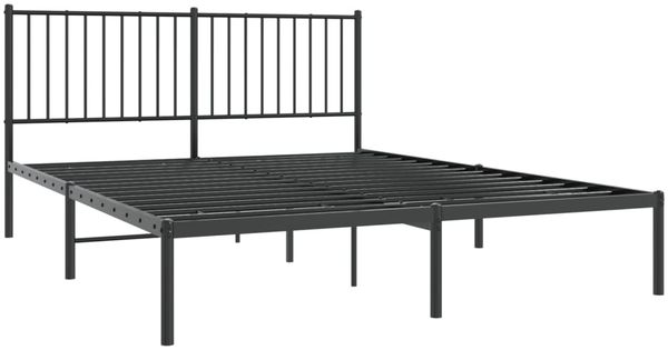 vidaXL Bettgestell mit Kopfteil Metall Schwarz 160x200 cm 350867 Bild 3