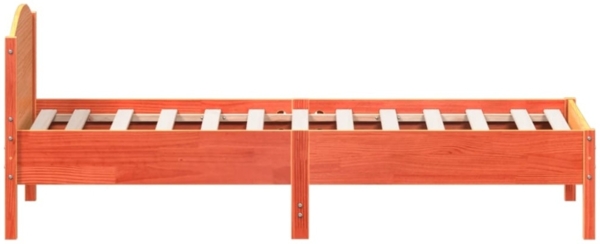 vidaXL Massivholzbett ohne Matratze Wachsbraun 90x190 cm Kiefernholz 842625 Bild 4