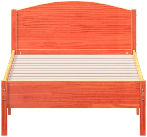 vidaXL Massivholzbett ohne Matratze Wachsbraun 90x190 cm Kiefernholz 842625 Bild 5