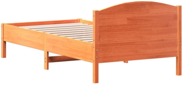 vidaXL Massivholzbett ohne Matratze Wachsbraun 90x190 cm Kiefernholz 842625 Bild 6