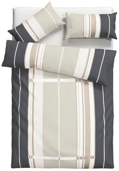 H.I.S Bettwäsche Golfi in Gr. 135x200 oder 155x220 cm, Linon, 2 teilig, Bettwäsche aus Baumwolle, sportliche Bettwäsche mit Streifen