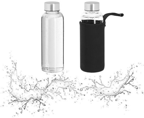 Relaxdays Trinkflasche Glas 360ml