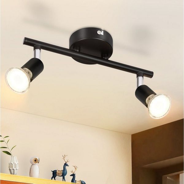 Nettlife Deckenstrahler 1/2/3/4/6 Flammig Wand Modern Deckenleuchte, Schwenkbar 350°, LED wechselbar, Wohnzimmer Schlafzimmer Flur