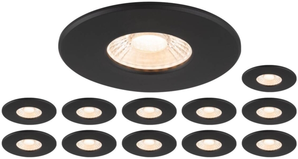 SLV 1007271 Set bestehend aus 12 x 1007095 Universal Downlight Phase IP65 38° Cover schwarz