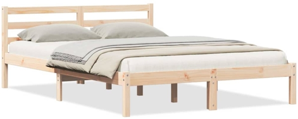 vidaXL Bettrahmen Braun 208.6 x 157.6 x 69.4 cm Massives Kiefernholz 869782 Bild 2