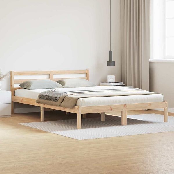 vidaXL Bettrahmen Braun 225,5 x 165,5 x 69,5 cm Massivholz Kiefer 869782