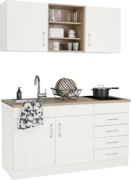 KOCHSTATION Pantryküche KS-Mali, Breite 150 cm, wahlweise mit E-Geräten