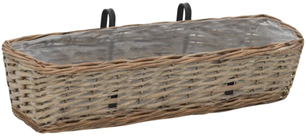 vidaXL Balkon-Blumentöpfe 2 Stk. Weide mit PE-Auskleidung 60 cm 246829