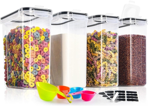 Vorratsdosen 4er Set Aufbewahrungsbox Küche Luftdicht Plastik 4L mit Deckel