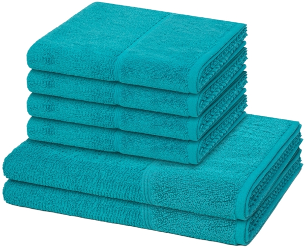 Möve for frottana Pearl 6 tlg. Frottier-Set - 4 X Handtuch (50 X 100cm), 2 X Duschtuch (67 X 140cm) - 500 g/m² - Ocean