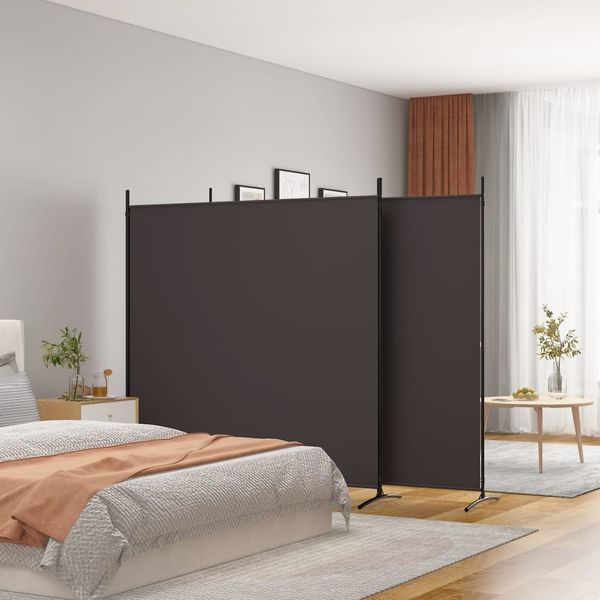 vidaXL 3-tlg. Paravent Braun 525x180 cm Stoff 350279