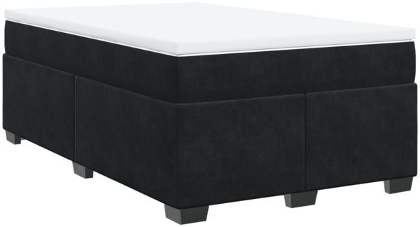 vidaXL Boxspringbett mit Matratze Schwarz 120x190 cm Samt 3285271