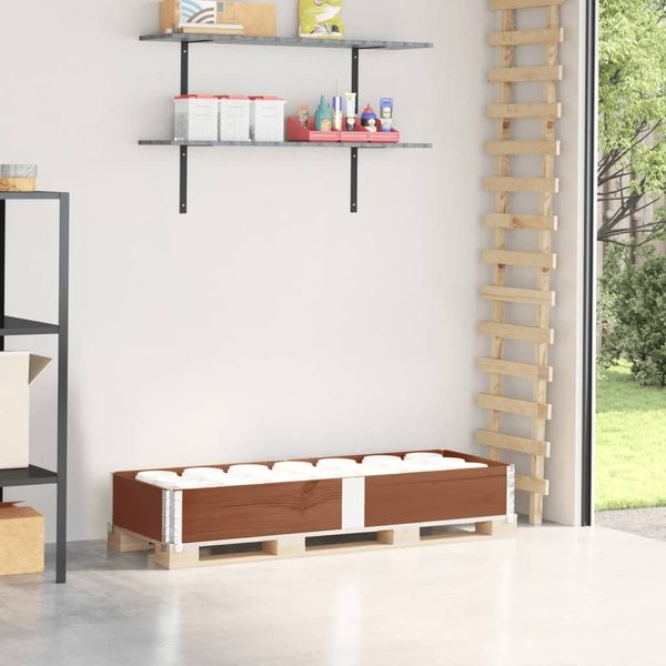vidaXL Paletten-Aufsatzrahmen Braun 150x50 cm Massivholz Kiefer 4010296