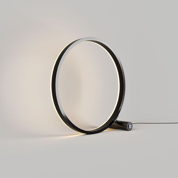 s.luce LED Ring Tischleuchte Direkt oder Indirekt Schwarz Ø 40cm