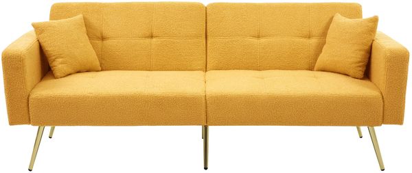 2-Sitzer Schlafsofa B 175 x T 64 x H 72 cm aus Lammwollstoff mit Schlaffunktion Bild 6
