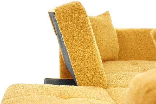 2-Sitzer Schlafsofa B 175 x T 64 x H 72 cm aus Lammwollstoff mit Schlaffunktion Bild 7