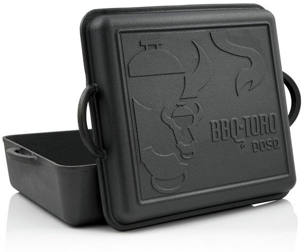 BBQ-Toro Bräter Dutch Oven Pan, 9,5 Liter, Gusseisen Kochtopf, Gusstopf, Gusseisen (2-tlg)