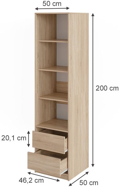 Kleiderschrank Elmo Sonoma 50 x 200 cm Vicco Bild 2