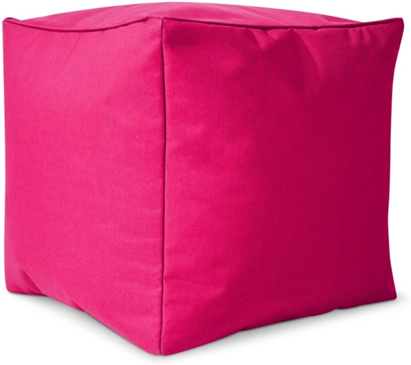 Green Bean® Sitzsack-Hocker 40x40x40cm mit EPS-Perlen Füllung - Sitz-Pouf für Sitzsäcke - Sitzhocker für Kinder und Erwachsene - Pink