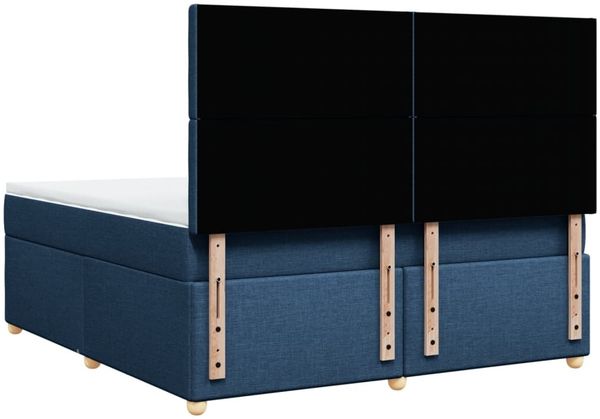 vidaXL Boxspringbett mit Matratze Blau 180x200 cm Stoff 3293679 Bild 8