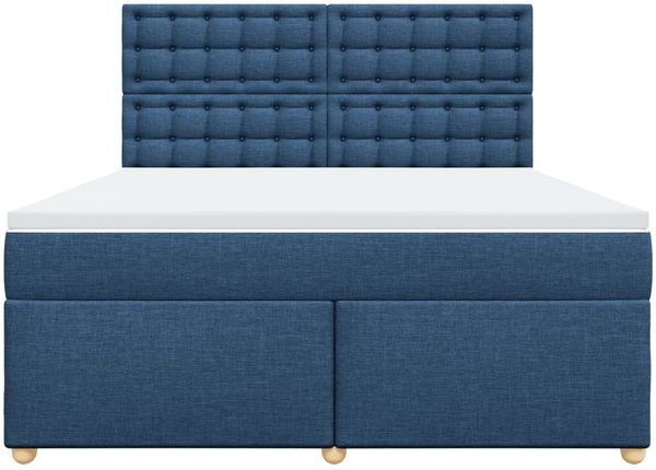 vidaXL Boxspringbett mit Matratze Blau 180x200 cm Stoff 3293679 Bild 6