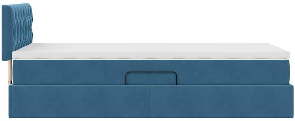vidaXL Bett mit Stauraum und LED mit LED Dunkelblau 100 x 200 cm Samt 3371437 Bild 11