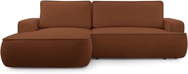 AX LIVING Ablia Sofa L Form mit Schlaffunktion Ziegelrot 267 cm L Bild 3