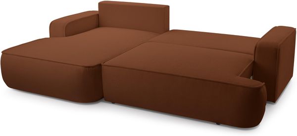 AX LIVING Ablia Sofa L Form mit Schlaffunktion Ziegelrot 267 cm L Bild 5