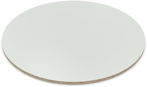 Dekor Spanplatte 19mm Tischplatte rund melaminharzbeschichtet grau mit ABS Kante Umleimer - Größe 70 x 70 cm - Höhe 1,9 cm - Farbe Lichtgrau Bild 3