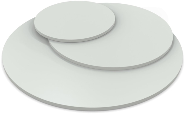 Dekor Spanplatte 19mm Tischplatte rund melaminharzbeschichtet grau mit ABS Kante Umleimer - Größe 70 x 70 cm - Höhe 1,9 cm - Farbe Lichtgrau Bild 2