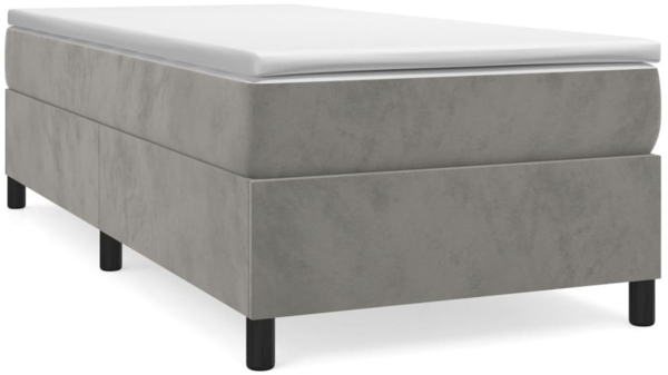 vidaXL Bettgestell, Bettrahmen mit Lattenrost & Stützbeinen, Hellgrau Samt, 90x190 cm