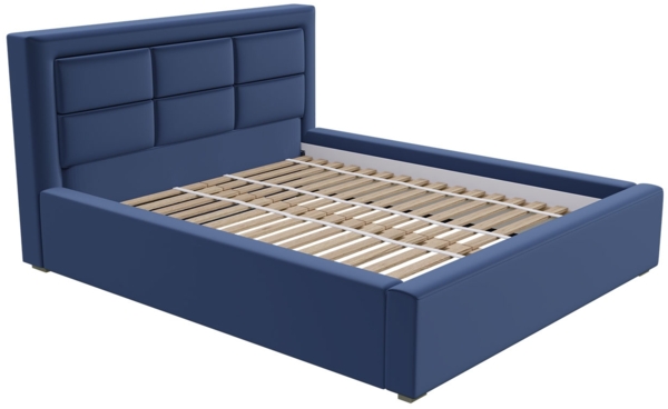 Polsterbett Classic mit Gerolltes Lattenrost (Farbe: Blau, Größe: 120x200 cm) Bild 5