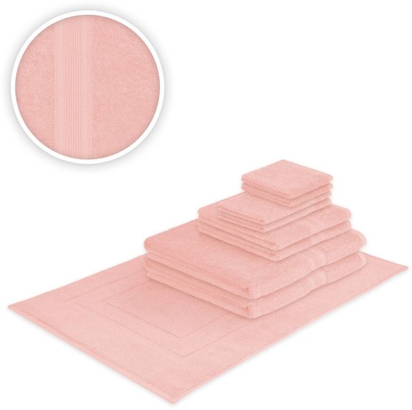 Handtücher Kombi Basis-Set 9-teilig 500 g/m² Rosa