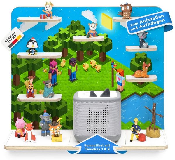 stadtecken Kinderregal groß, geeignet für Toniebox 2 und ca. 50 Tonies, Packung, Perfekte Aufbewahrung im Kinderzimmer