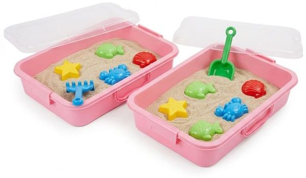 Relaxdays Sandkasten mit Deckel 2er Set