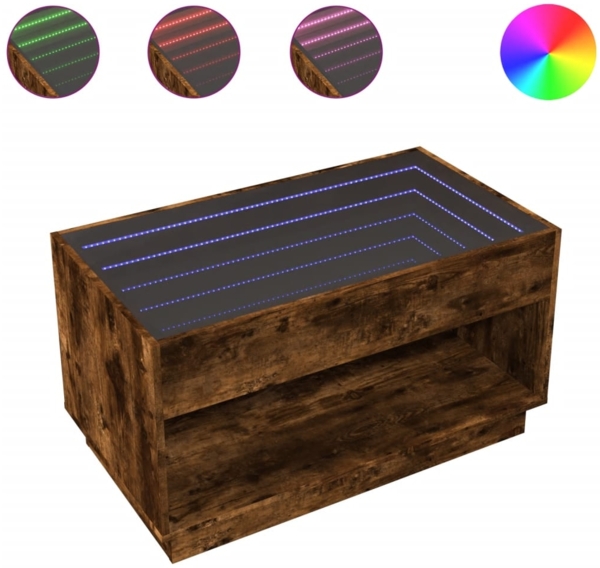 vidaXL Couchtisch mit Infinity-LED Räuchereiche 90x50x50 cm 847669