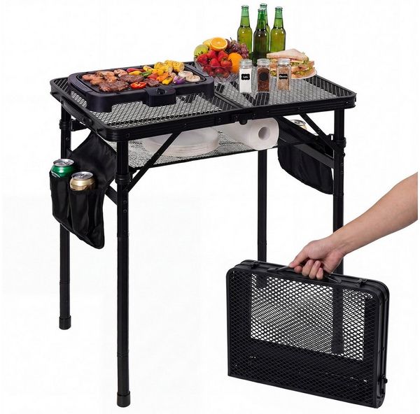 SEHAUSEU Campingtisch klappbar Klapptisch höhenverstellbarer Grilltisch