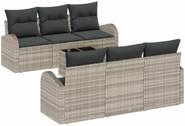 vidaXL Gartensofa-set Hellgrau 55 x 55 x 37 cm Poly-Rattan 3345932